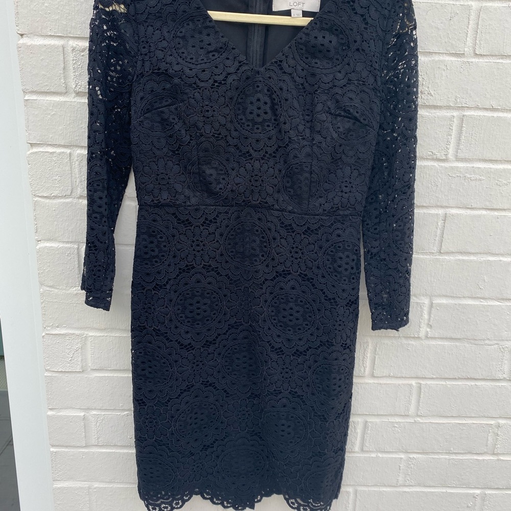 Black Ann Taylor Loft lace dress